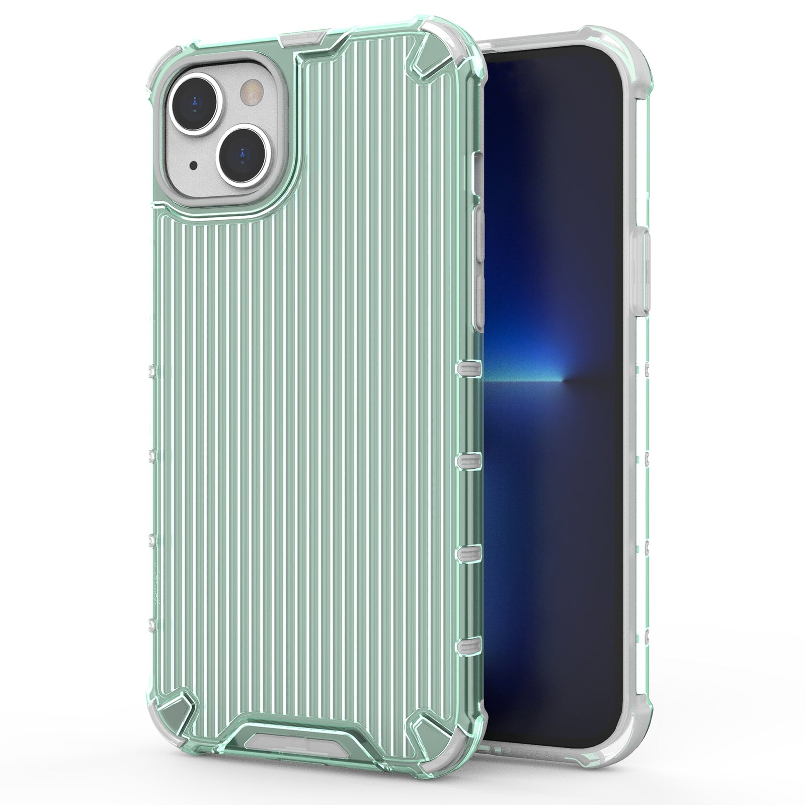 For iPhone 15 Plus Case PC+TPU Strip Pattern Phone Cover Air Cushion Drop Protection For iPhone 15 Plus Case PC+TPU Strip Pattern Phone Cover Air Cushion Drop Protection
